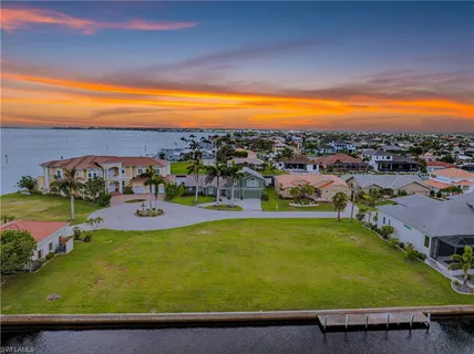 an aerial view of a swimming pool