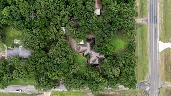 an aerial view of a house