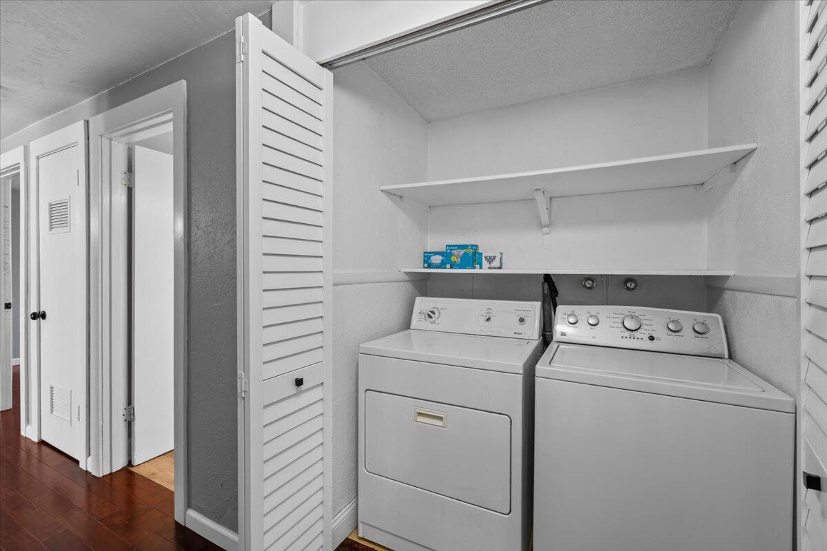 113 Houston Road Phoenix, OR 97535 - Photo 22 of 29 a view of storage and utility room with washer and dryer