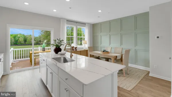 a kitchen with counter top space