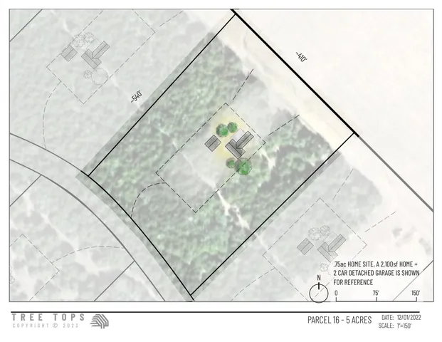 a view of a yard with of trees