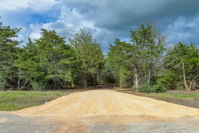 a view of empty area with green trees