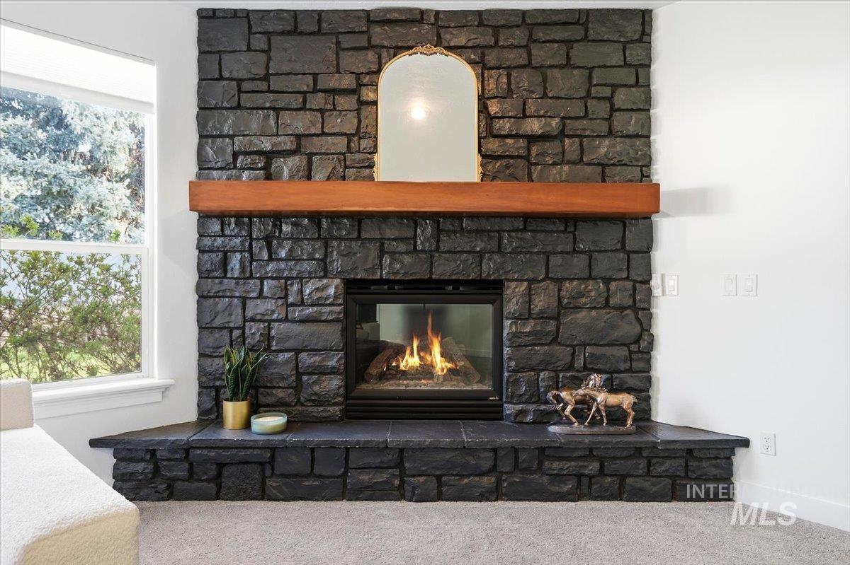 342 North Clearpoint Way Eagle, ID 83616 - Photo 17 of 50 Detailed view of a fireplace and carpet floors