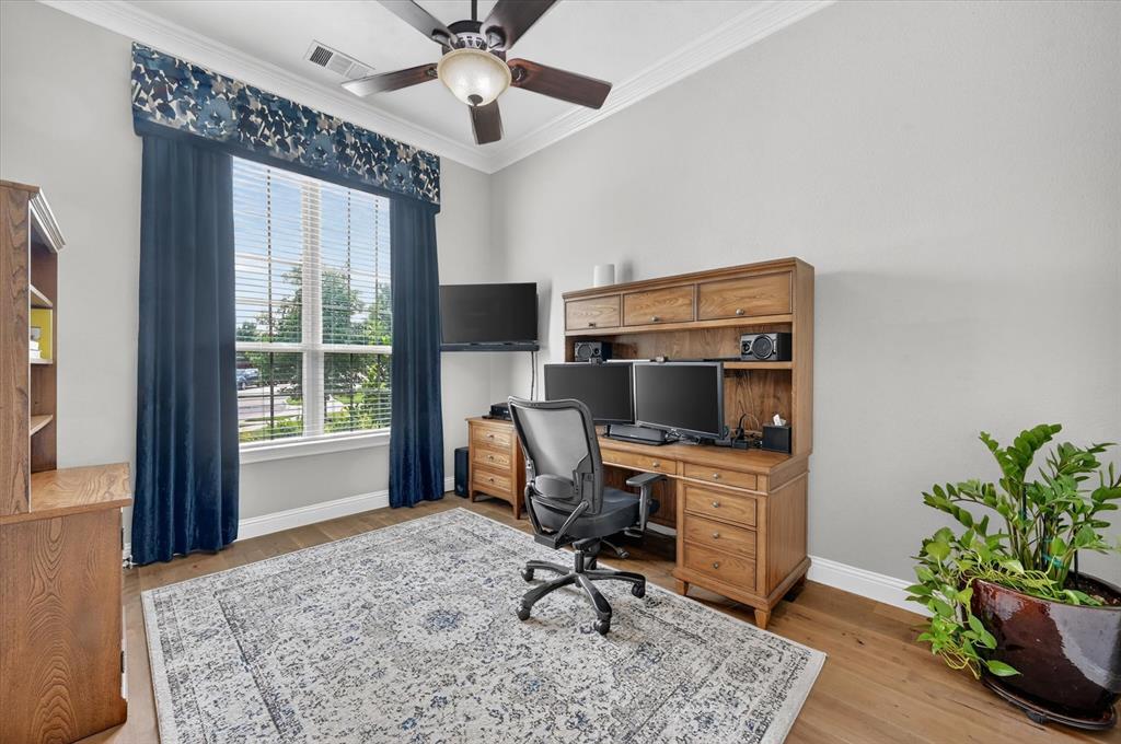 6656 Roughleaf Ridge Road Flower Mound, TX 76226 - Photo 16 of 40 a view of a workspace with furniture and a window