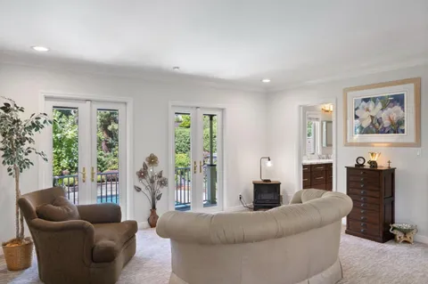 a view of a room with shelves