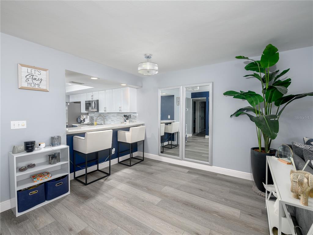 120 Caryl Way Oldsmar, FL 34677 - Photo 6 of 25 a living room with furniture a potted plant and kitchen view