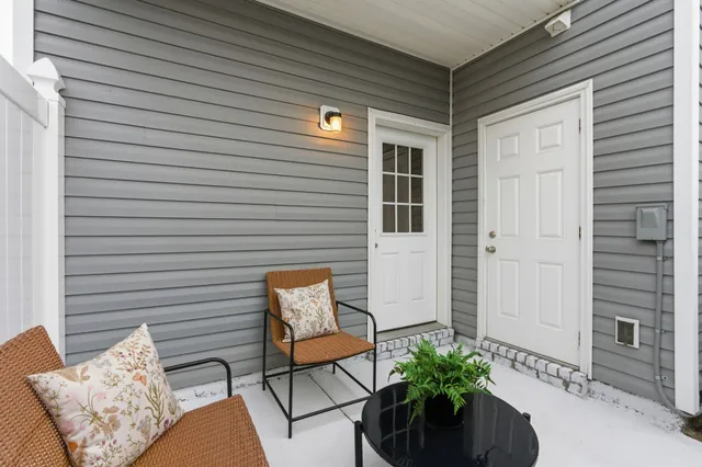 a outdoor space with patio furniture