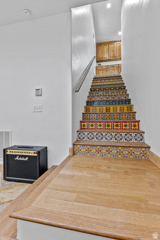 98 Bridge Road Rockville, UT 84763 - Photo 30 of 75 Stairway to Upper Floor. Staircase featuring recessed lighting