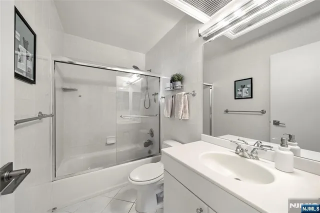 a view of a lake with a city