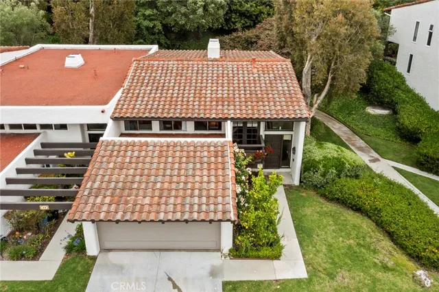 a aerial view of a white building