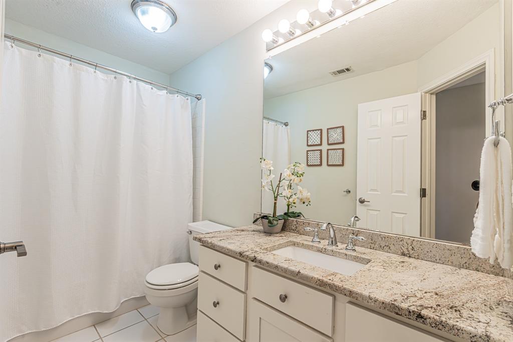 300 Sundance Circle Irving, TX 75063 - Photo 27 of 39 Vanity with granite countertop, integrated sink, and chrome faucet