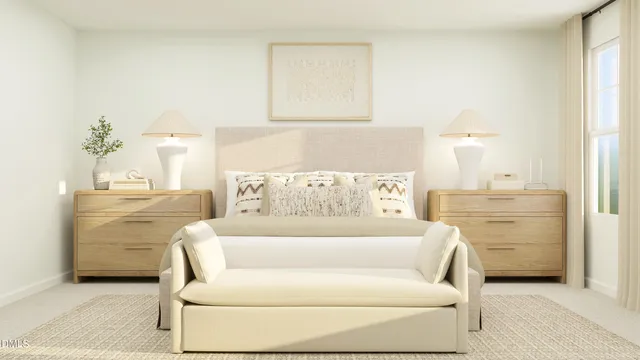 a living room with furniture and a couch