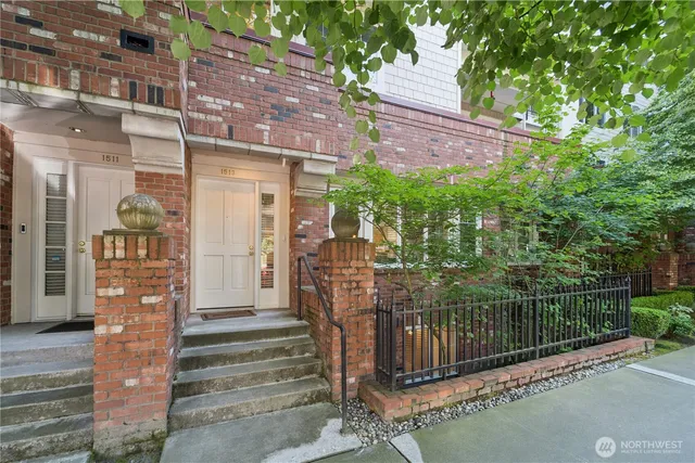 a view of a entrance with stairs