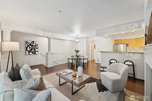 a living room with furniture