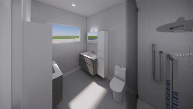 a bathroom with a toilet