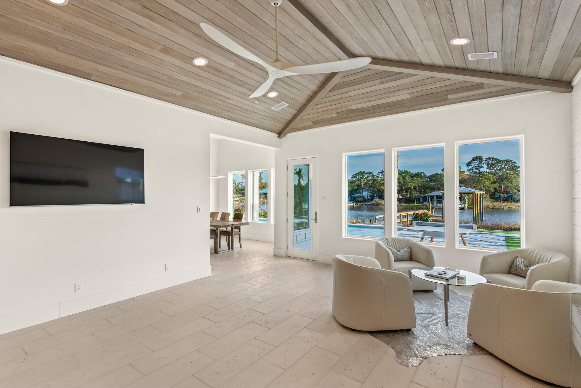 336 East Shipwreck Road Santa Rosa Beach, FL 32459 - Photo 50 of 73 a living room with furniture and a flat screen tv