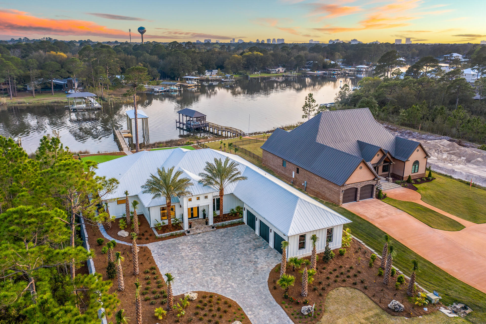 336 East Shipwreck Road Santa Rosa Beach, FL 32459 - Photo 6 of 73 an aerial view of a house with a lake view