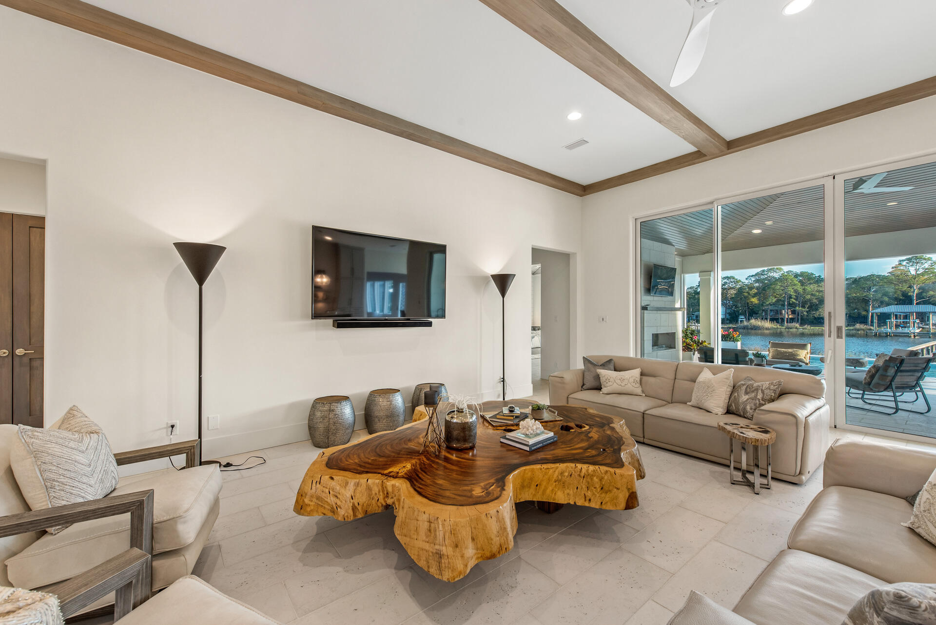 336 East Shipwreck Road Santa Rosa Beach, FL 32459 - Photo 64 of 73 a living room with furniture and a flat screen tv