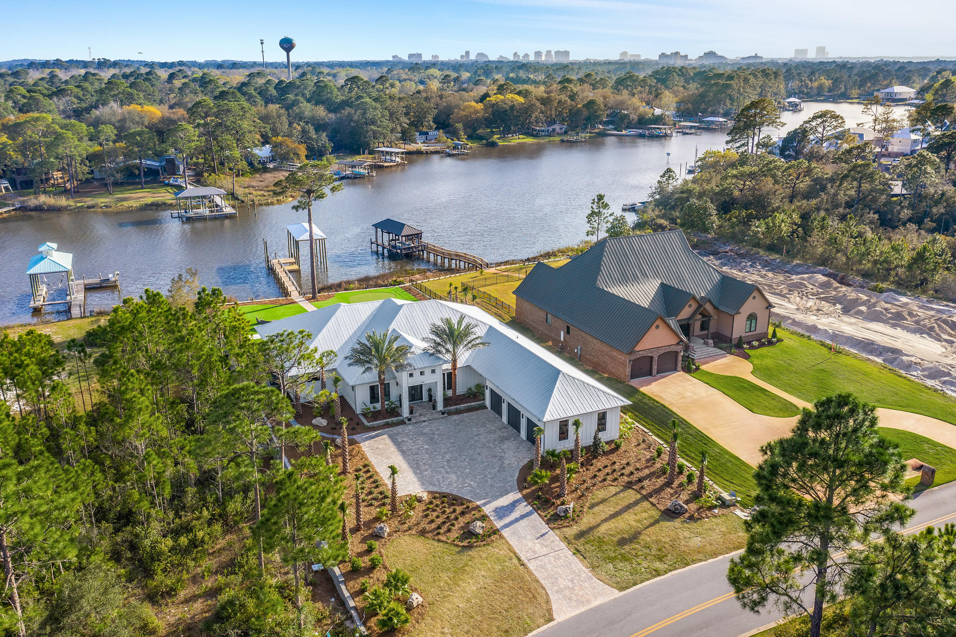 336 East Shipwreck Road Santa Rosa Beach, FL 32459 - Photo 9 of 73 an aerial view of a city with lake view