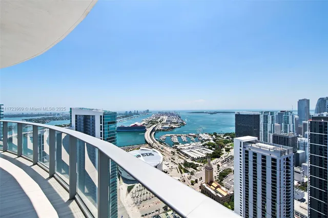 a view of a city with tall buildings