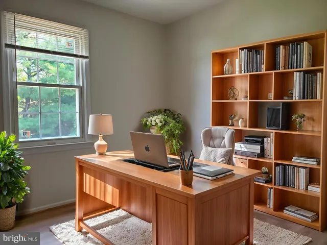 a room with furniture and a potted plant