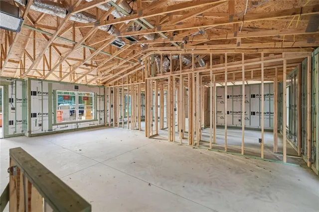 an empty room with sliding door