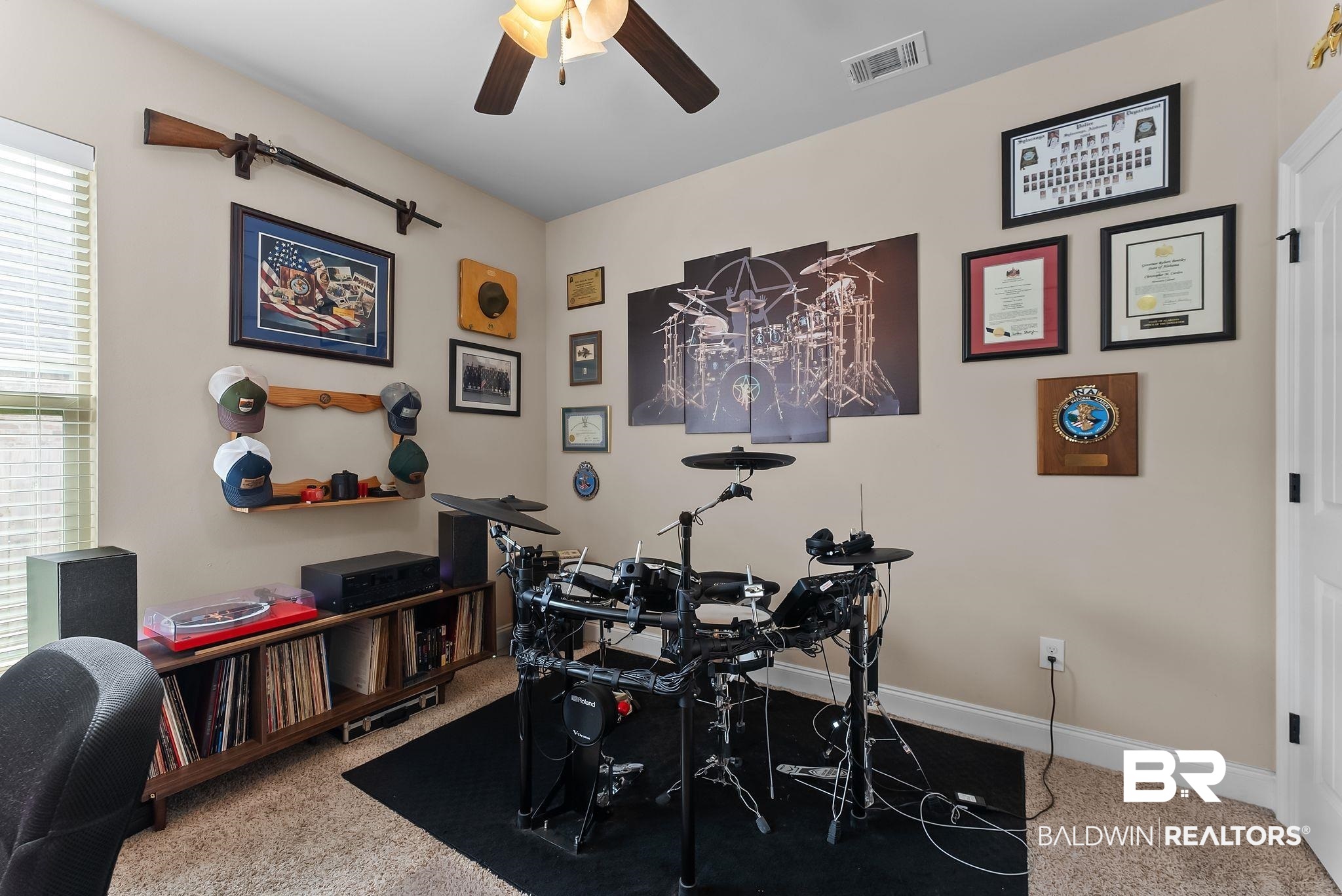 7015 Rocky Rd Loop Gulf Shores, AL 36542 - Photo 30 of 41 Playroom featuring light carpet and a ceiling fan
