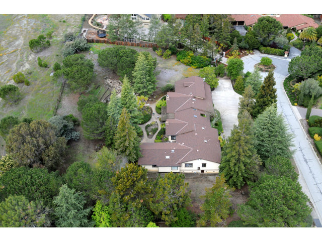 351 Ridgeway Road Woodside, CA 94062 - Photo 12 of 19 an aerial view of a house with a yard and lake view