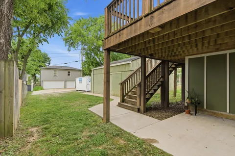 a house view with a backyard space