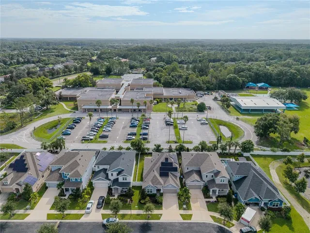 an aerial view of multiple house