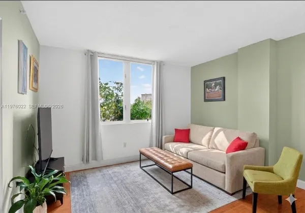 a living room with furniture