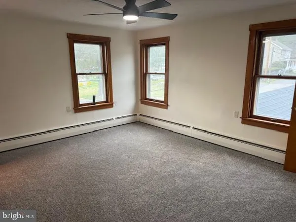 an empty room with a window