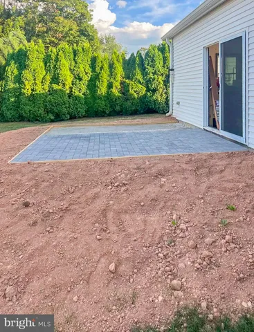 a view of backyard with green space
