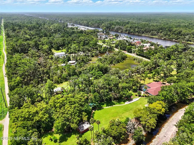 a view of a lush green field