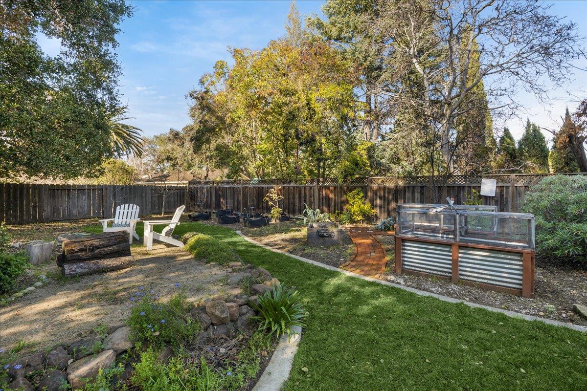 1034 Parma Way Los Altos, CA 94024 - Photo 44 of 49 a view of backyard with seating and green space