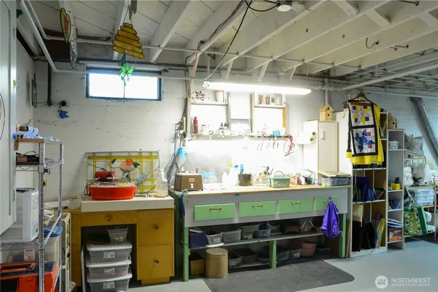 a room with storage and utility