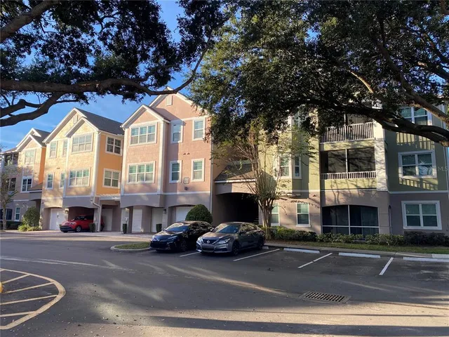 a view of a building with a street