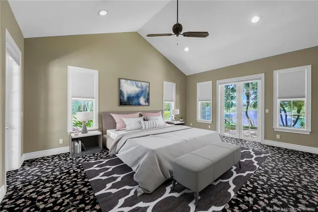 a view of a tree in a yard