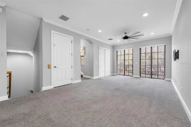 a view of a balcony with an outdoor space