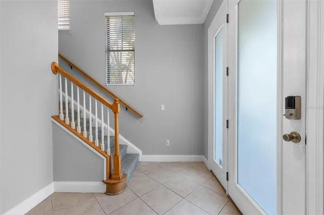 a view of an entryway with staircase