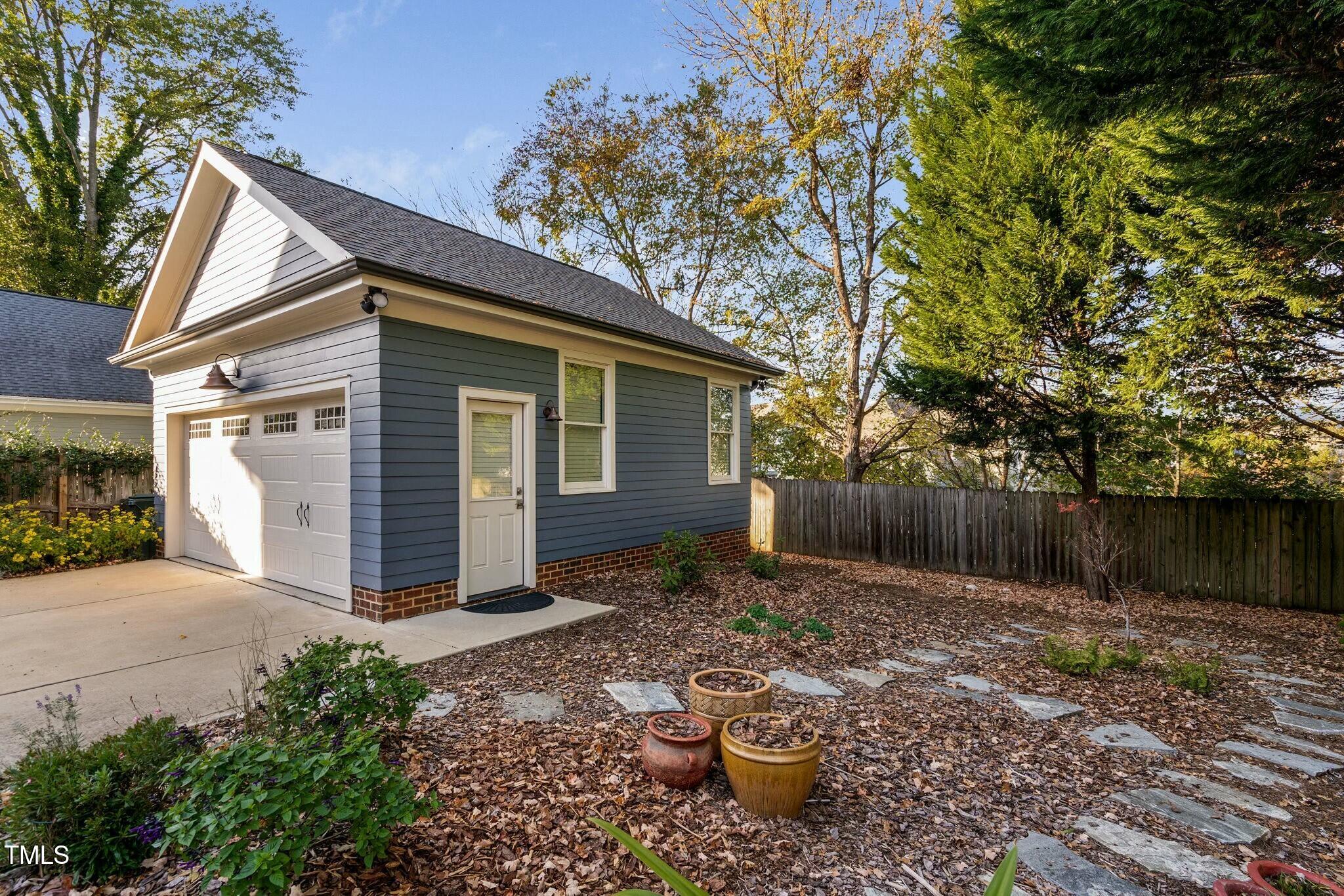 519 Peebles Street Raleigh, NC 27608 - Photo 39 of 43 a view of a backyard with plants and large tree