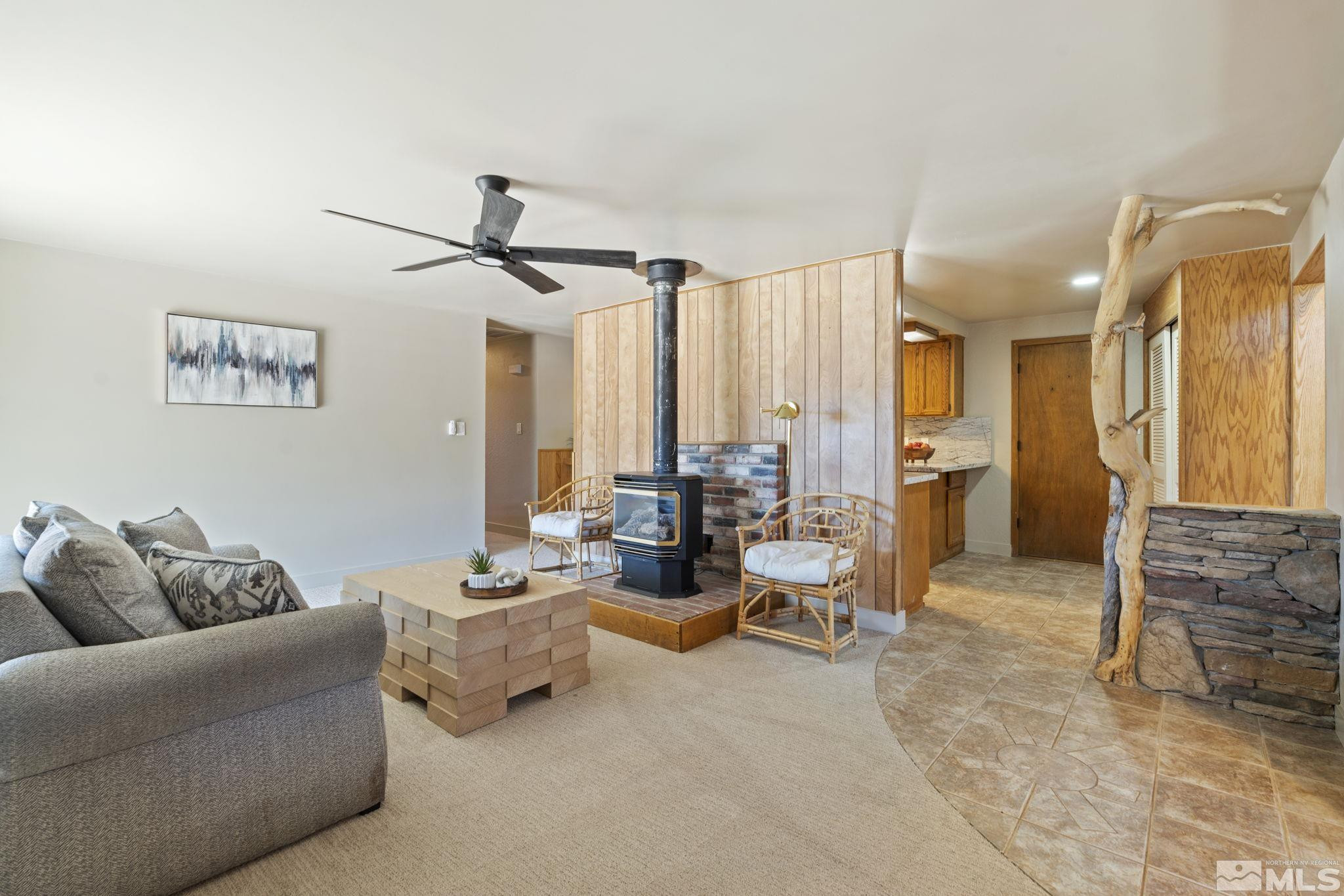 888 Dresslerville Road Gardnerville, NV 89460 - Photo 5 of 35 a living room with furniture and a ceiling fan