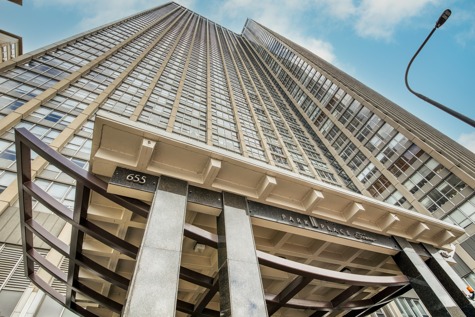 a front view of a building