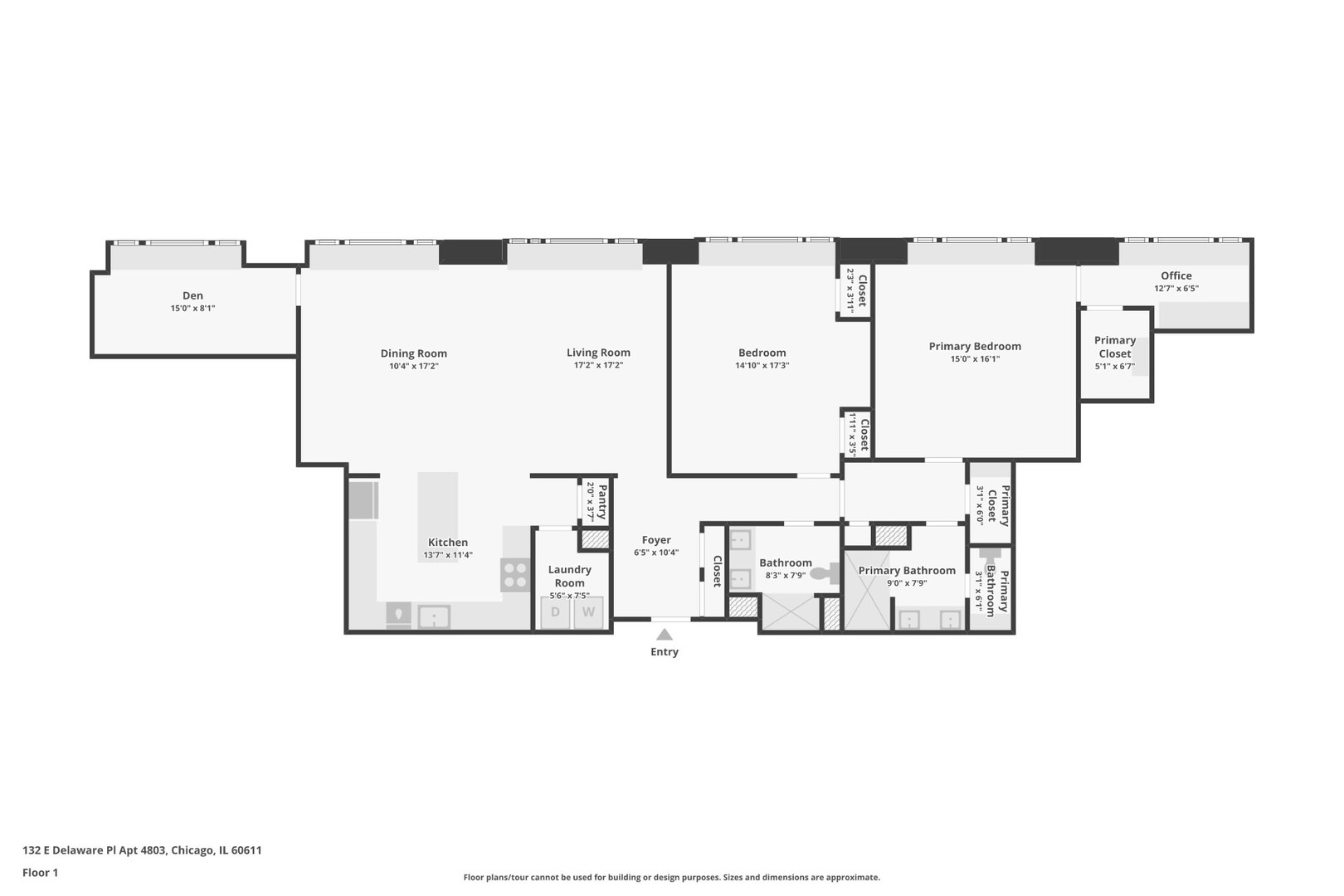 132 East Delaware Place, Unit 4803 Chicago, IL 60611 - Photo 47 of 54 a picture of floor plan