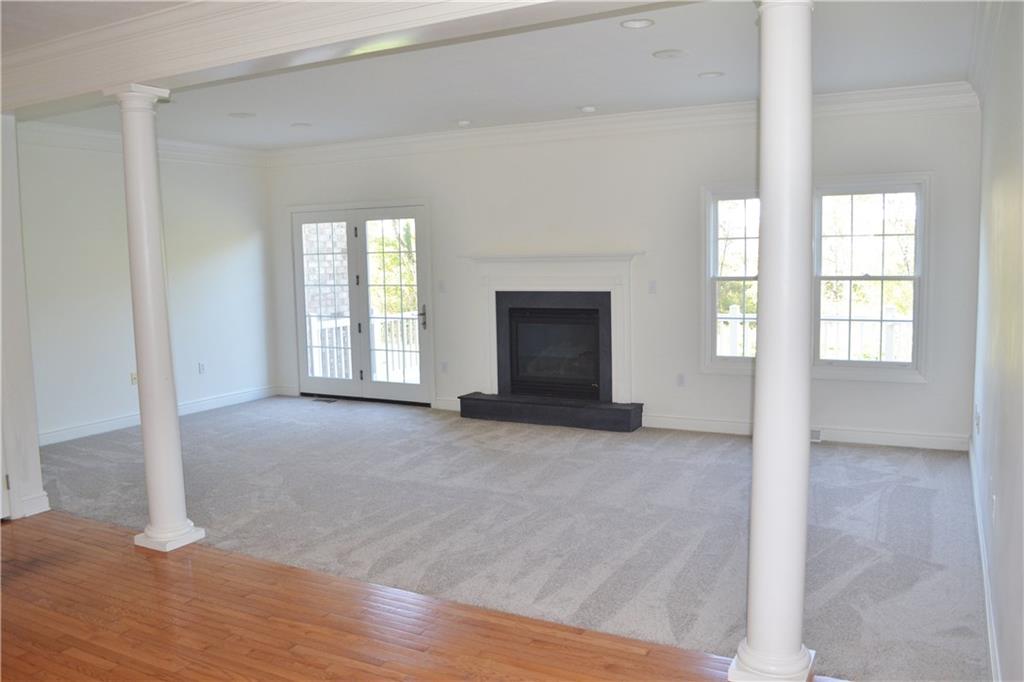 83 Shenot Road Wexford, PA 15090 - Photo 2 of 16 Spacious LR features crown molding, slate fireplace, new carpet & door to private deck.