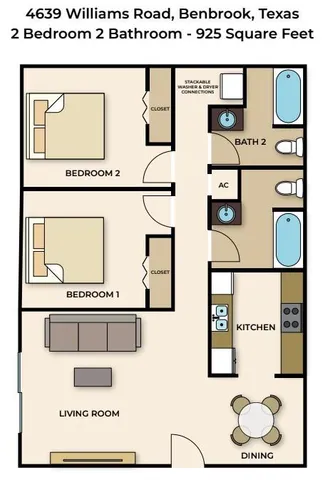 $1,285 | 4639 Williams Road, Unit 219, Benbrook, TX 76116