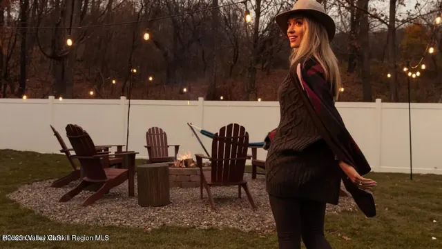 a view of outdoor space with seating area