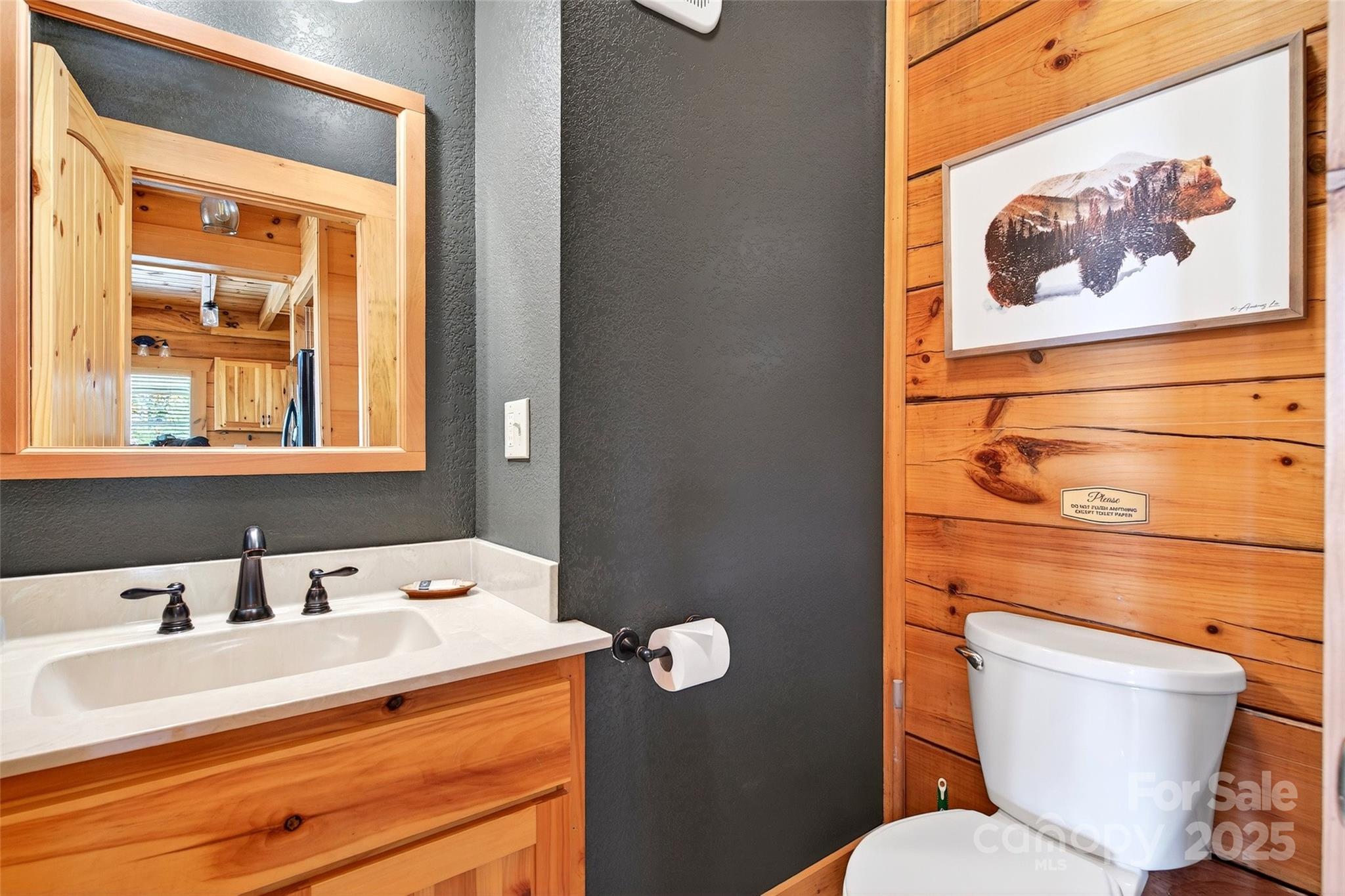 53 Osprey Lane Nebo, NC 28761 - Photo 17 of 48 a bathroom with a toilet sink vanity and mirror