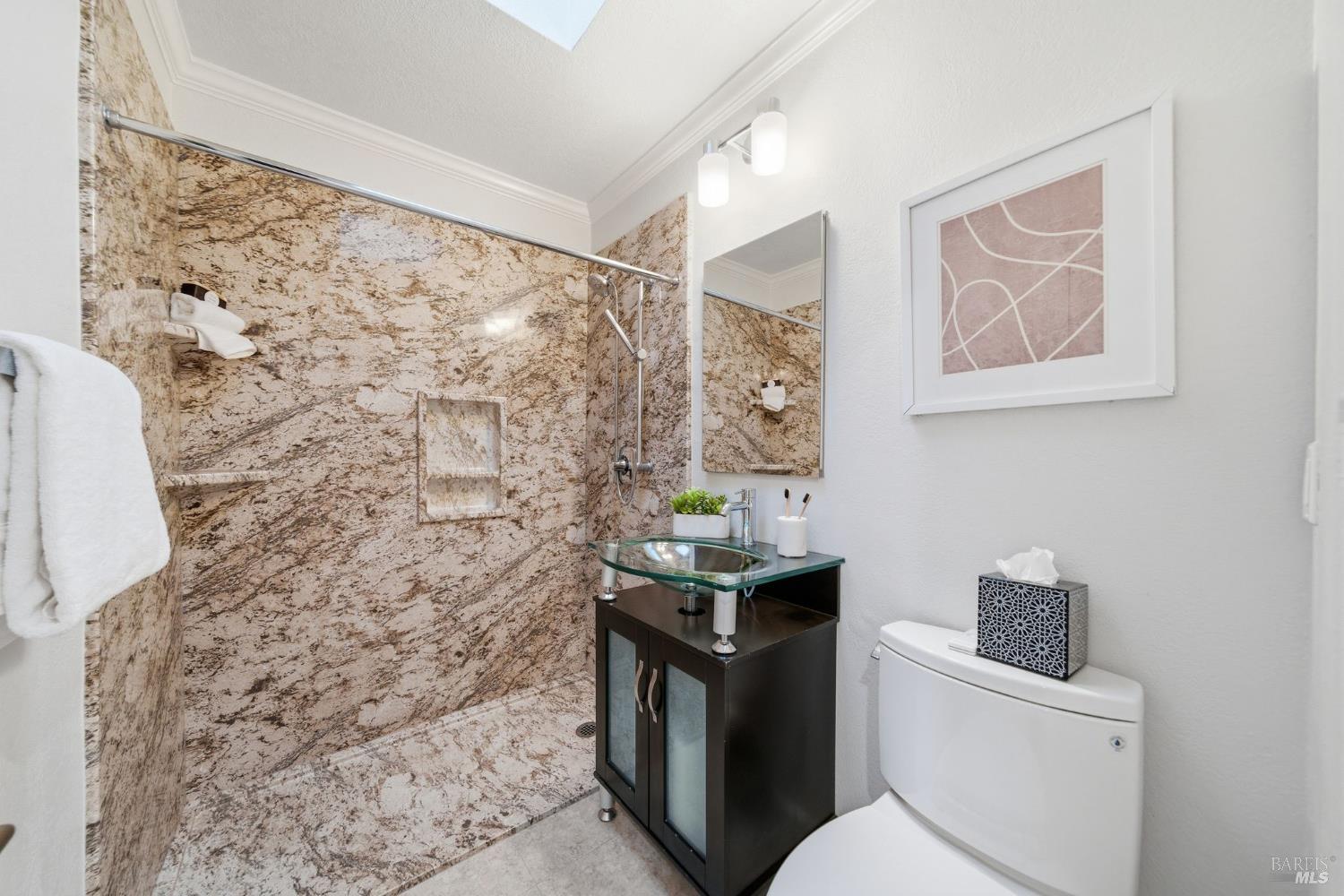 116 Stanford Way Sausalito, CA 94965 - Photo 21 of 37 a bathroom with a toilet sink and mirror
