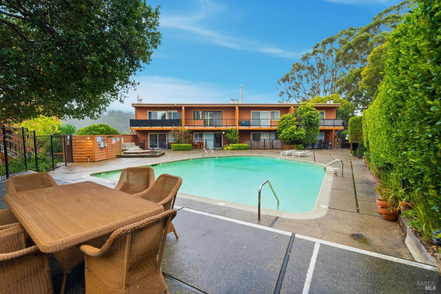 116 Stanford Way Sausalito, CA 94965 - Photo 28 of 37 a view of a house with pool and chairs
